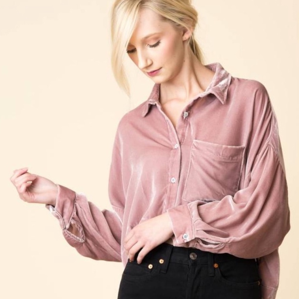 ⭐️MARA HOFFMAN INEZ TOP - PINK VELVET ⭐️